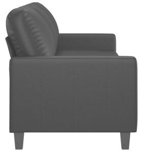 Sofa, 3-osobowa czarna, 180 cm, obita sztucznÄ skÃ³rÄ