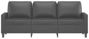 Sofa, 3-osobowa czarna, 180 cm, obita sztucznÄ skÃ³rÄ