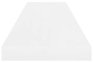 Półki ścienne, 2 szt, wysoki połysk, białe, 90x23,5x3,8 cm, mdf