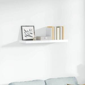 Półka ścienna, wysoki połysk, biała, 90x23,5x3,8 cm, mdf