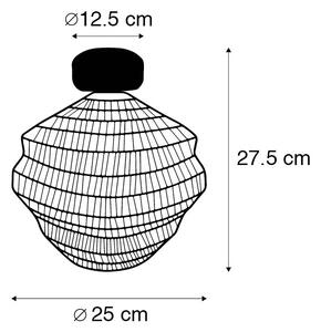 Orientalna lampa sufitowa czarna 25 cm - Vadi Oswietlenie wewnetrzne