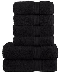 Zestaw 6-częściowy ręczników premium solund, czarny, 600 g/cm²