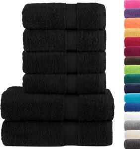 Zestaw 6-częściowy ręczników premium solund, czarny, 600 g/cm²