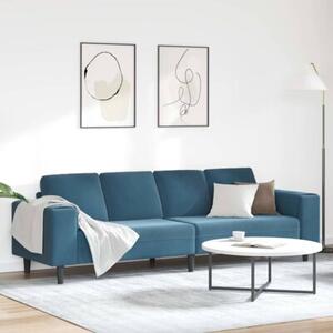 Nowoczesna sofa do salonu w kolorze niebieskim, 4-miejscowa, z oddychajÄ cego materiaÅu
