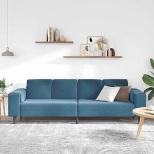 Nowoczesna sofa do salonu w kolorze niebieskim, 4-miejscowa, z oddychajÄ cego materiaÅu