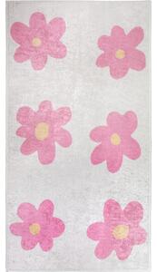 Różowo-kremowy dywan dziecięcy odpowiedni do prania 80x150 cm Cute Flowers Pink – Vitaus