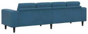Nowoczesna sofa do salonu w kolorze niebieskim, 4-miejscowa, z oddychajÄ cego materiaÅu