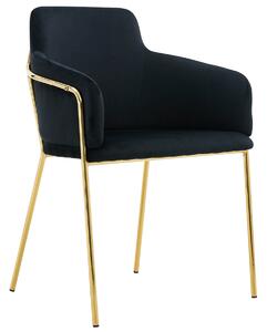 EMWOmeble Krzesło Glamour czarne C-900 / welur, złote nogi
