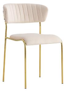 MebleMWM Krzesło Glamour C-897 beżowe, złote nogi