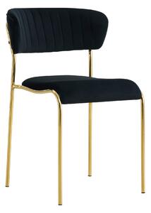 MebleMWM Krzesło Glamour C-897 czarne, złote nogi
