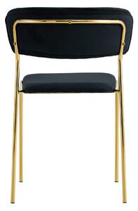 EMWOmeble Krzesło Glamour czarne C-897 / welur, złote nogi
