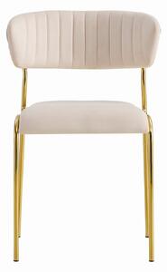 MebleMWM Krzesło Glamour C-897 beżowe, złote nogi