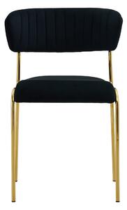 EMWOmeble Krzesło Glamour czarne C-897 / welur, złote nogi