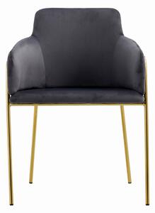 EMWOmeble Krzesło Glamour szare C-900 / welur, złote nogi