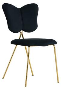 MebleMWM Krzesło Glamour C-898 czarne , złote nogi