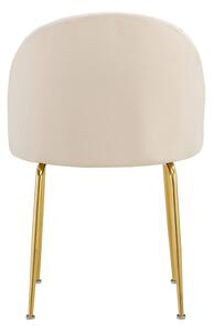 EMWOmeble Krzesło Glamour beżowe C-905 / welur, złote nogi