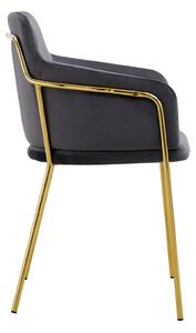 EMWOmeble Krzesło Glamour szare C-900 / welur, złote nogi