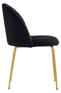 MebleMWM Krzesło Glamour C-905 czarne, złote nogi