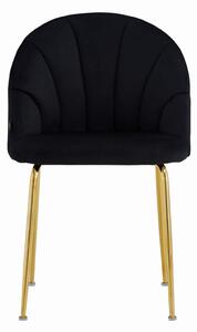 EMWOmeble Krzesło Glamour czarne C-905 / welur, złote nogi