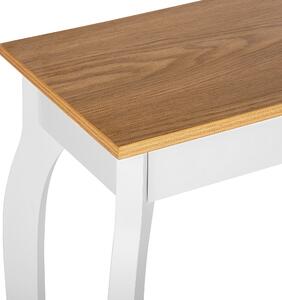 Konsola stolik z półką 100 x 30 cm styl prowansalski jasne drewno z białym Hartford Beliani