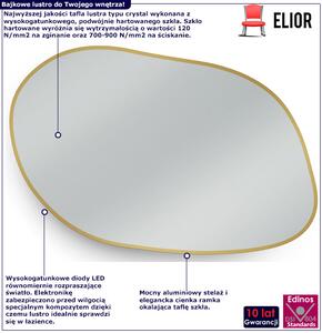 Metalowe lustro ścienne z oświetleniem 70x50 cm Volvero 6X - 4 kolory
