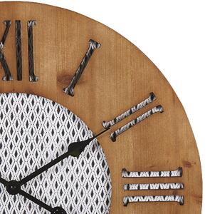 Zegar ścienny okrągły ciemne drewno ø 60 cm cm tarcza w romby Cuilco Beliani