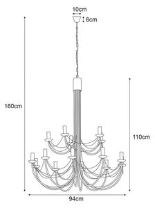 Duży dwupoziomowy żyrandol świecznik - S875-Mivos