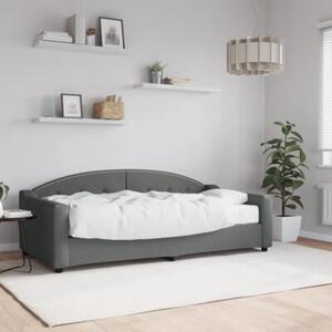 Sofa z materacem, ciemnoszara, 90x190 cm, tkanina