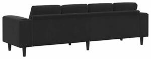 Nowoczesna sofa do salonu w kolorze czarnym, 4-miejscowa z poduszkami i odpornym na wilgoÄ materiaÅem