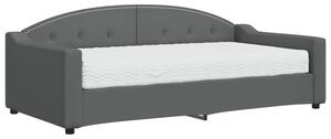 Sofa z materacem, ciemnoszara, 90x190 cm, tkanina