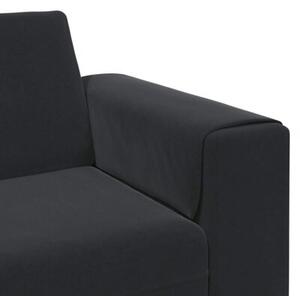 Nowoczesna sofa do salonu w kolorze czarnym, 4-miejscowa z poduszkami i odpornym na wilgoÄ materiaÅem