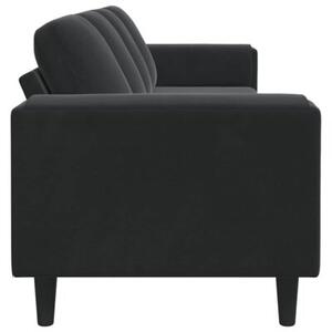 Nowoczesna sofa do salonu w kolorze czarnym, 4-miejscowa z poduszkami i odpornym na wilgoÄ materiaÅem