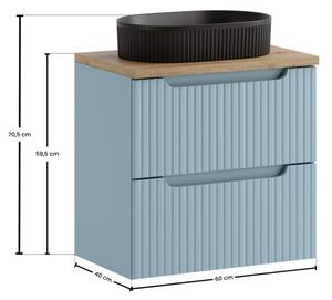 Zestaw mebli łazienkowych 120cm z blatem i 2 umywalkami nablatowymi Beyond Aster Green