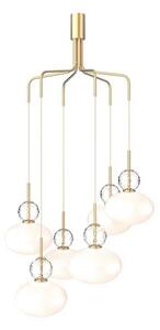Nuura - Rizzatto Cluster 6 Żyrandol Satin Brass/Opal