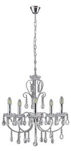 Lucande - Solveig 5 Lampa Wisząca Chrome/Clear
