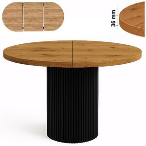Stół 120/170 cm okrągły rozkładany, blat 3,6 cm, podstawa Metalowa „ Kolumna ” I ArtDHome