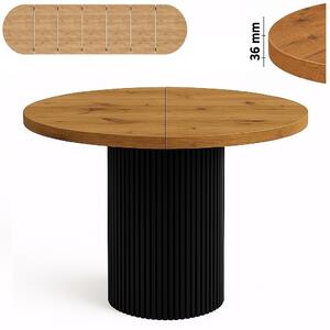 Stół 100/350 cm okrągły rozkładany, blat 3,6 cm, podstawa Metalowa „ Kolumna ” I ArtDHome
