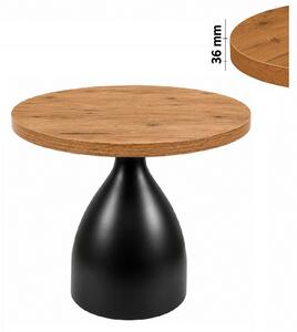 Stół 80 cm okrągły nierozkładany, blat 3,6 cm, Metalowa podstawa "Kielich" I ArtDHome