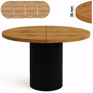 Stół 120/220 cm okrągły rozkładany, blat 3,6 cm, podstawa Metalowa „ Kolumna ” I ArtDHome