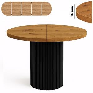 Stół 100/250 cm okrągły rozkładany, blat 3,6 cm, podstawa Metalowa „ Kolumna ” I ArtDHome