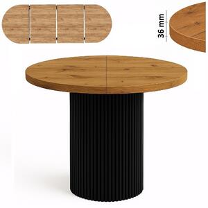 Stół 80/180 cm okrągły rozkładany, blat 3,6 cm, podstawa Metalowa „ Kolumna ” I ArtDHome