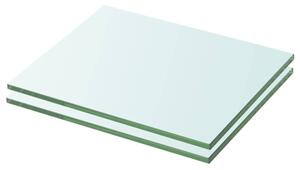 Półki, 2 szt., panel z przezroczystego szkła, 20 x 20 cm