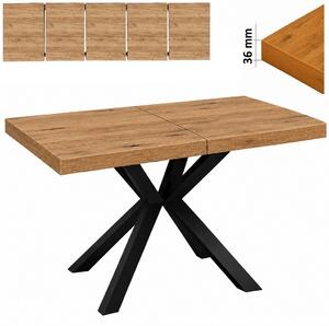 Stół 70x120/270 cm prostokątny rozkładany, blat 3,6 cm, nogi Metalowe „ Krzyżak ” I ArtDHome