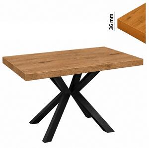 Stół 65x80 cm prostokątny nierozkładany, blat 3,6 cm, nogi Metalowe „ Krzyżak ” I ArtDHome