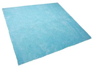 Nowoczesny dywan poliester niebieski gładki wykonany ręcznie 200 x 200 cm Demre Beliani