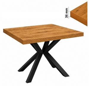Stół 80x80 cm kwadratowy nierozkładany, blat 3,6 cm, nogi Metalowe „ Krzyżak ” I ArtDHome