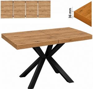 Stół 70x120/220 cm prostokątny rozkładany, blat 3,6 cm, nogi Metalowe „ Krzyżak ” I ArtDHome
