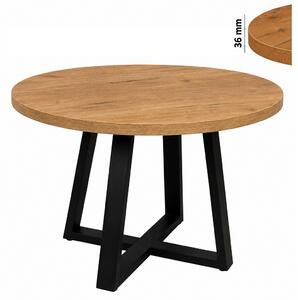 Stół 80 cm okrągły nierozkładany, blat 3,6 cm, nogi Metalowe ,,X Łączone,, I ArtDHome