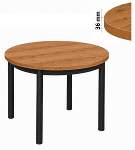 Stół 80 cm okrągły nierozkładany, blat 3,6 cm, nogi Metalowe „ Okrągłe ” | ArtD Home