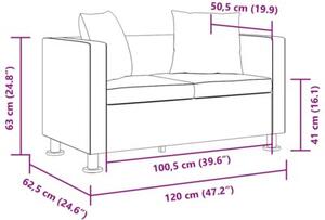 Sofa 2-osobowa ze skÃ³ry syntetycznej, czarna